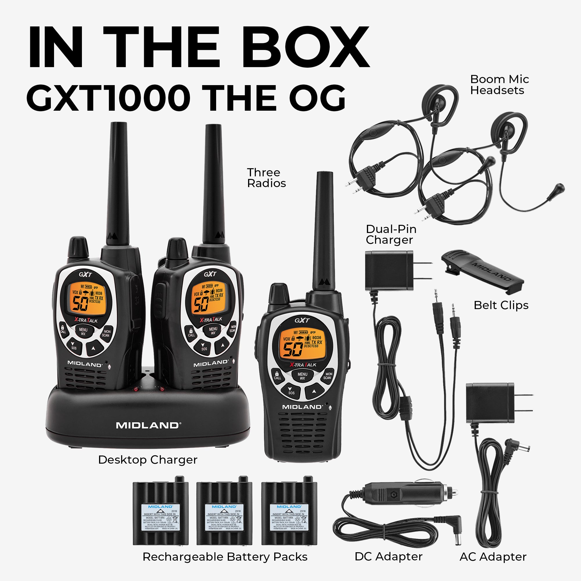 GXT1000 GMRS Walkie Talkie 3-Pack - GXT1000X3VP4 - Image 3