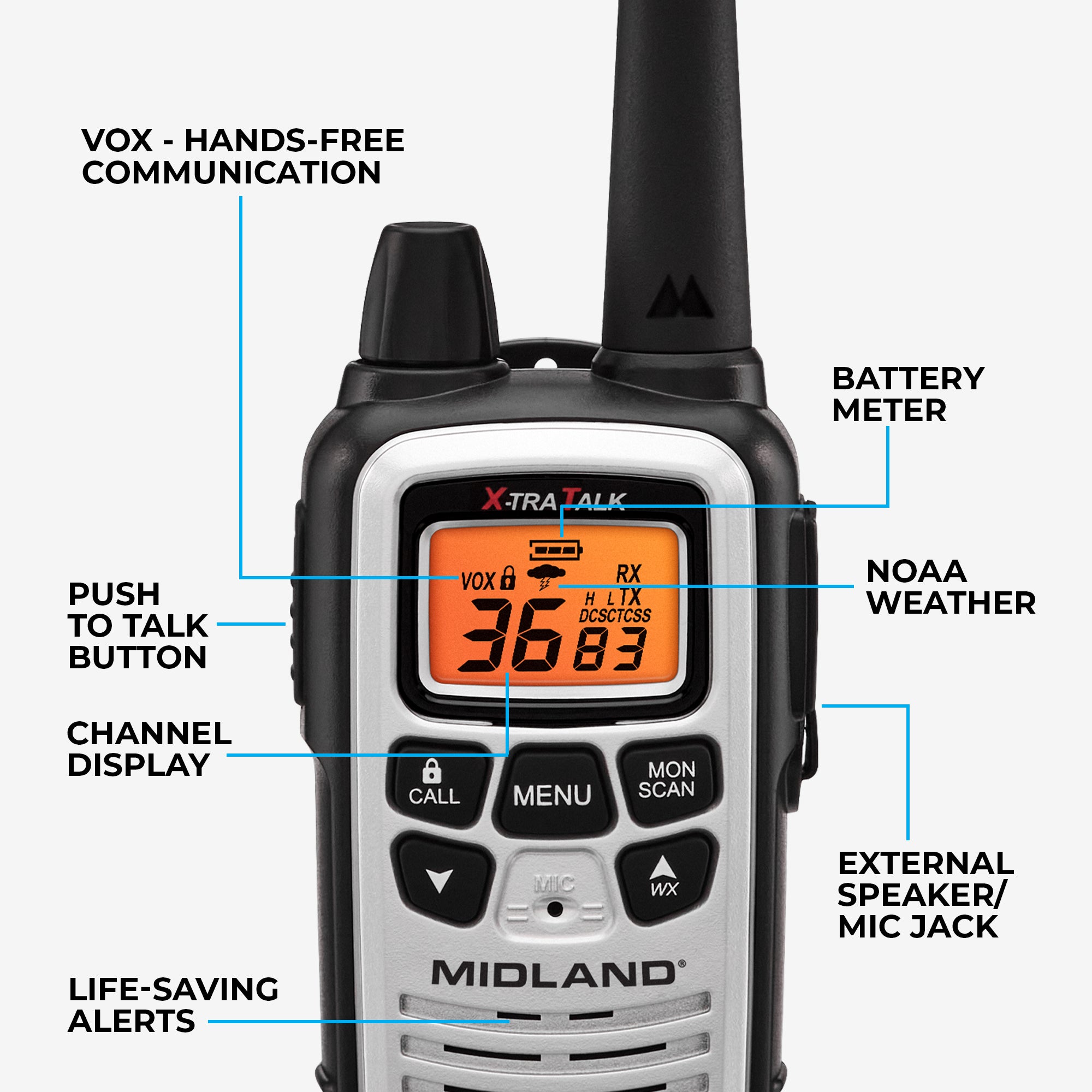 LXT600 FRS Walkie Talkie 2-Pack Silver - LXT600VP4 - Image 3