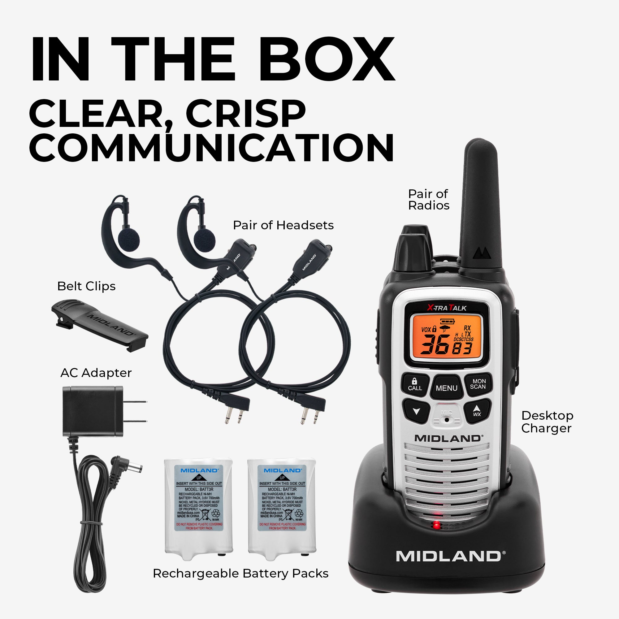 LXT600 FRS Walkie Talkie 2-Pack Silver - LXT600VP4 - Image 2