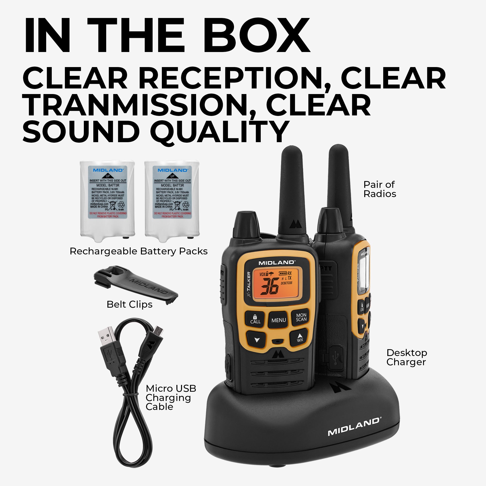 T61 X-Talker FRS Walkie Talkie 2-Pack - T61VP3 - Image 2