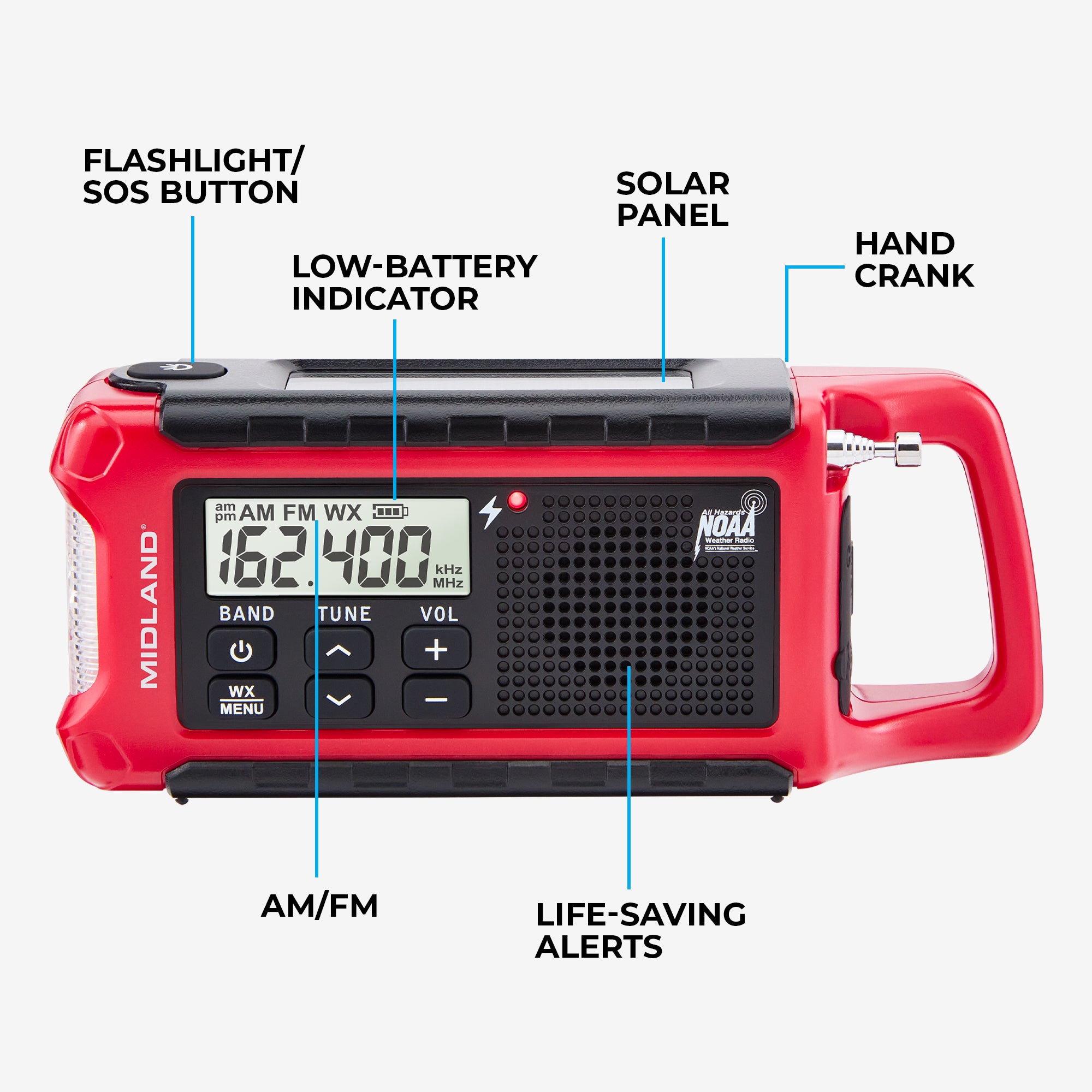 ER210 Portable Emergency Crank Weather Radio - ER210 - Image 4