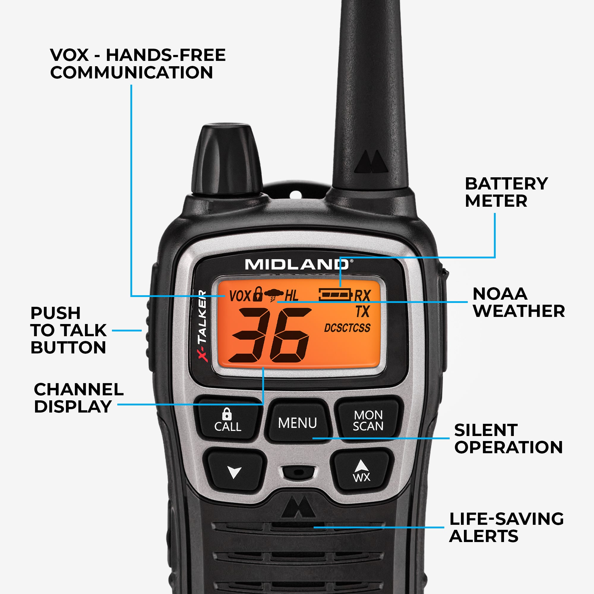 T71 X-Talker FRS Walkie Talkie 2-Pack - T71VP3 - Image 2