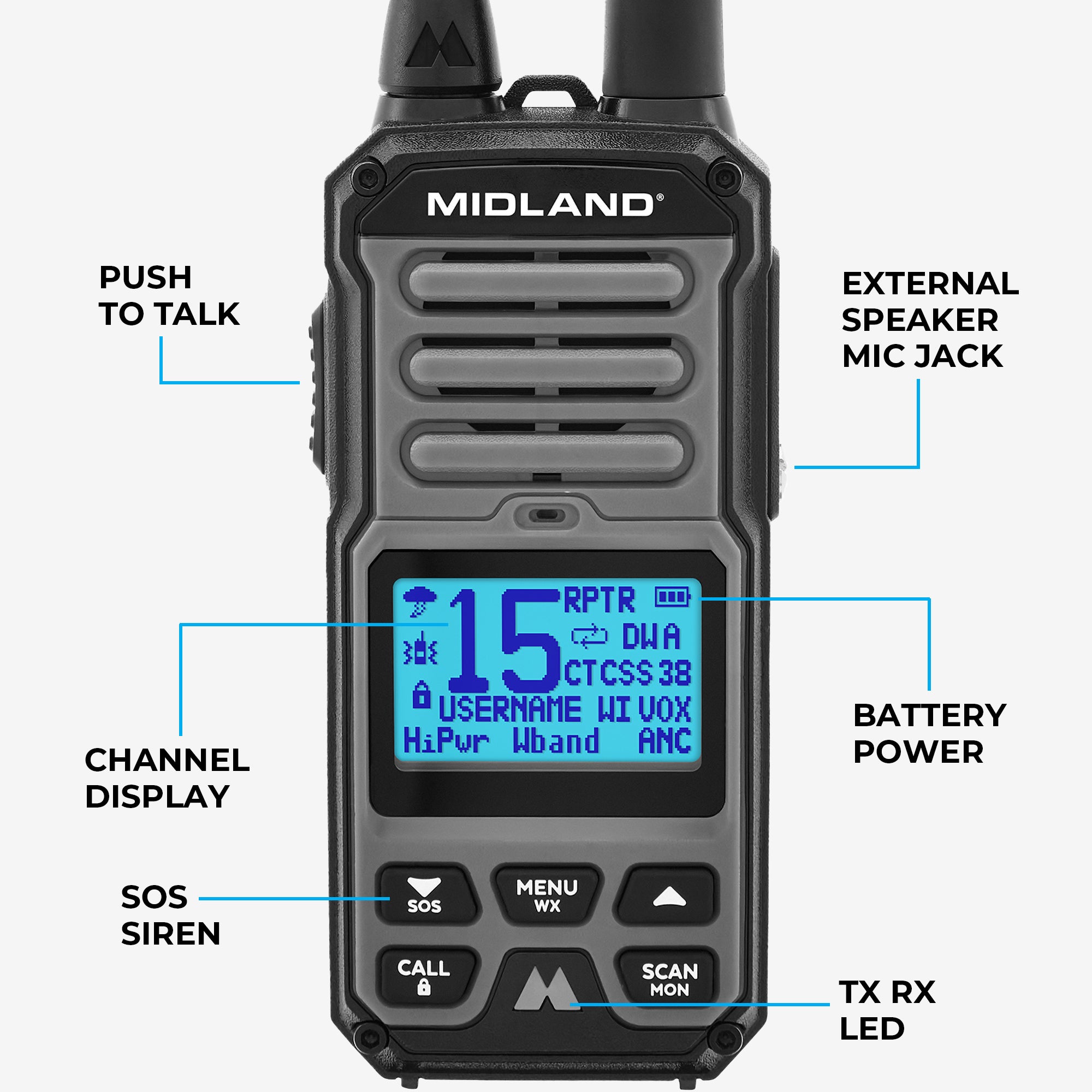 GXT67 GMRS 5‑Watt Walkie Talkie - GXT67PRO - Image 3
