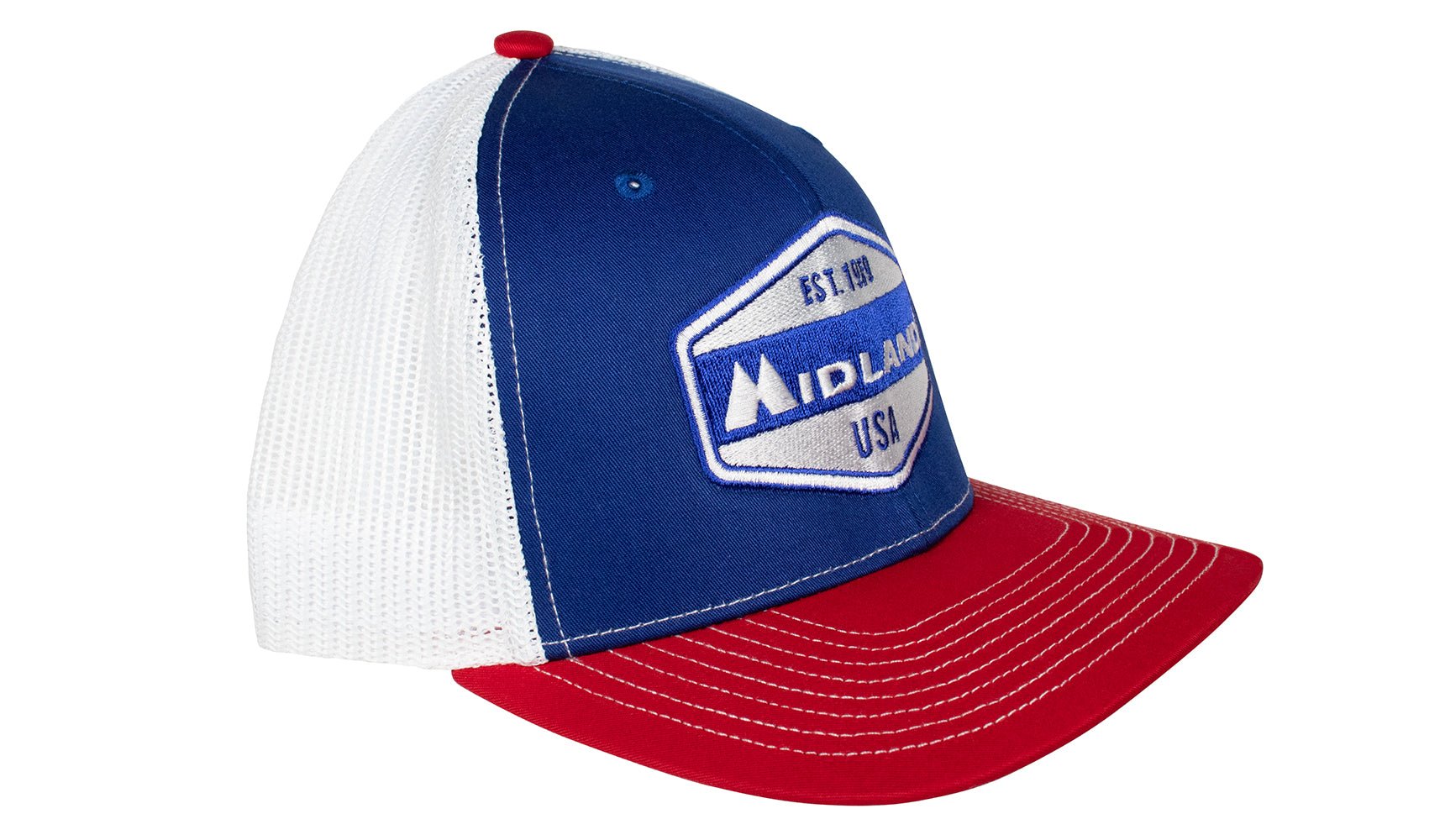 Midland Est. "1959" Crest Hat - Red, White, and Blue - Image 2