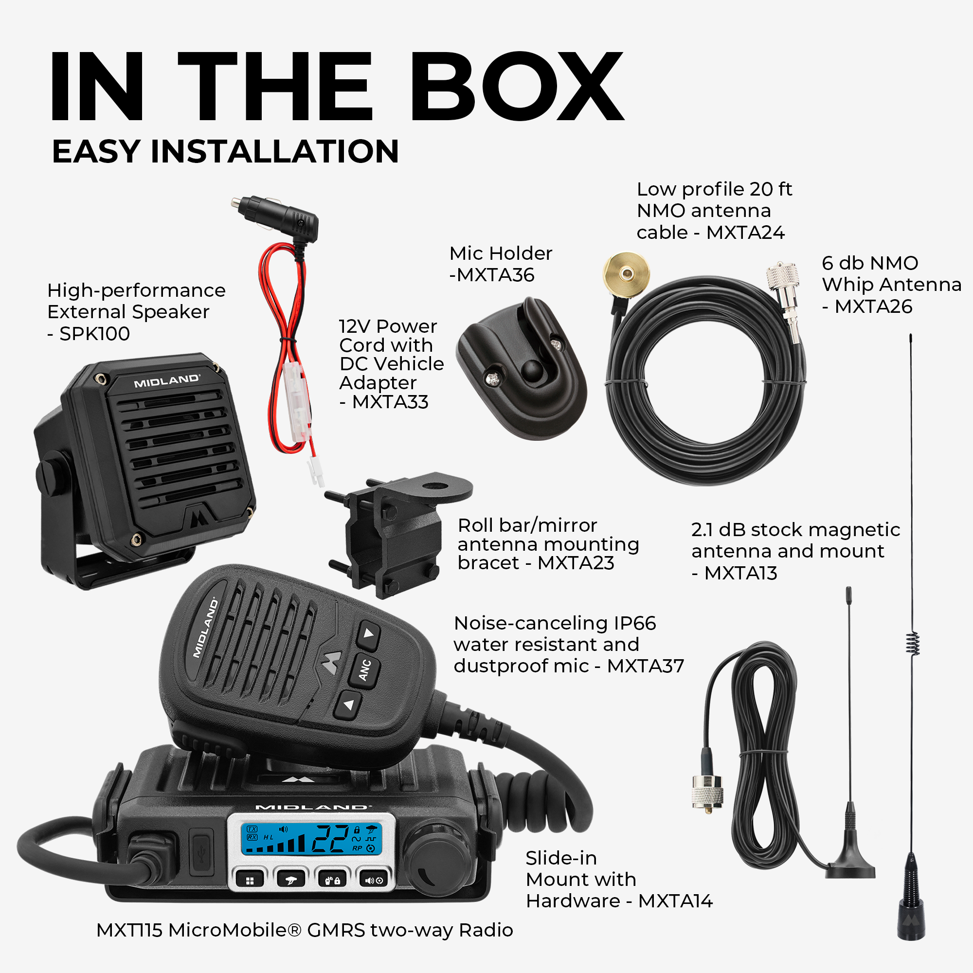 MXT115SPVP 15W MicroMobile GMRS Two-Way Radio | Speaker Bundle - Image 3