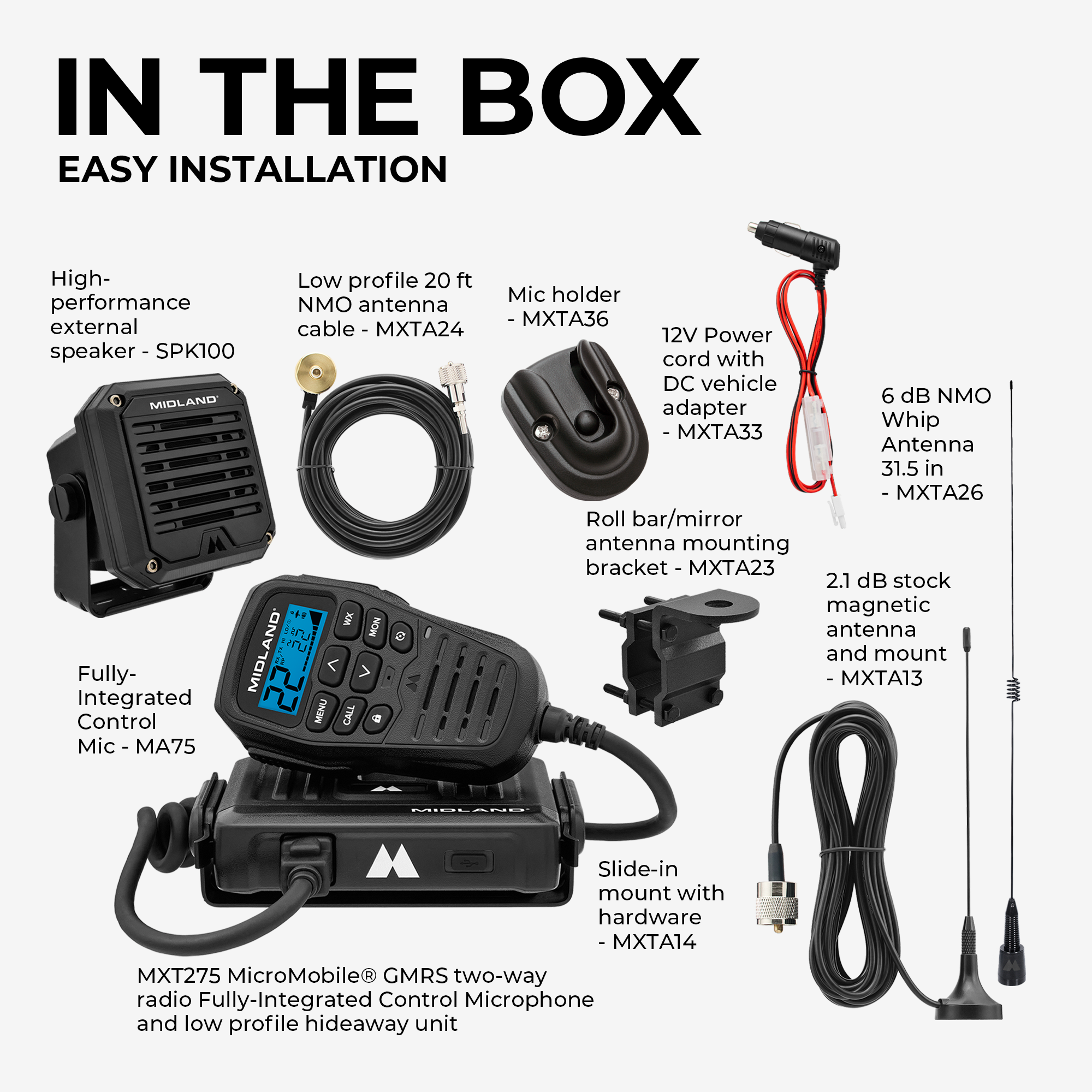 MXT275SPVP 15W MicroMobile GMRS Two-Way Radio | Speaker Bundle - Image 4
