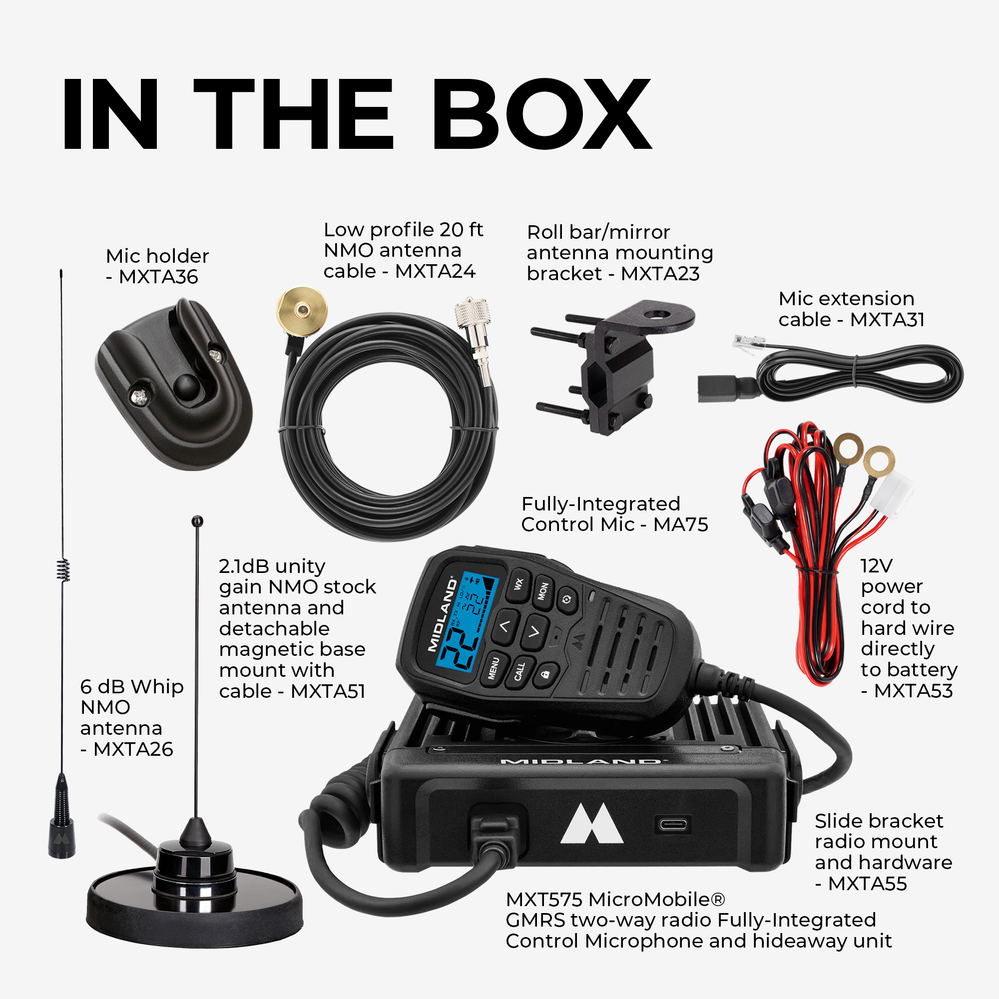 MXT575VP4‑WHIP 50W MicroMobile GMRS Two-Way Radio | Whip Bundle - Image 2