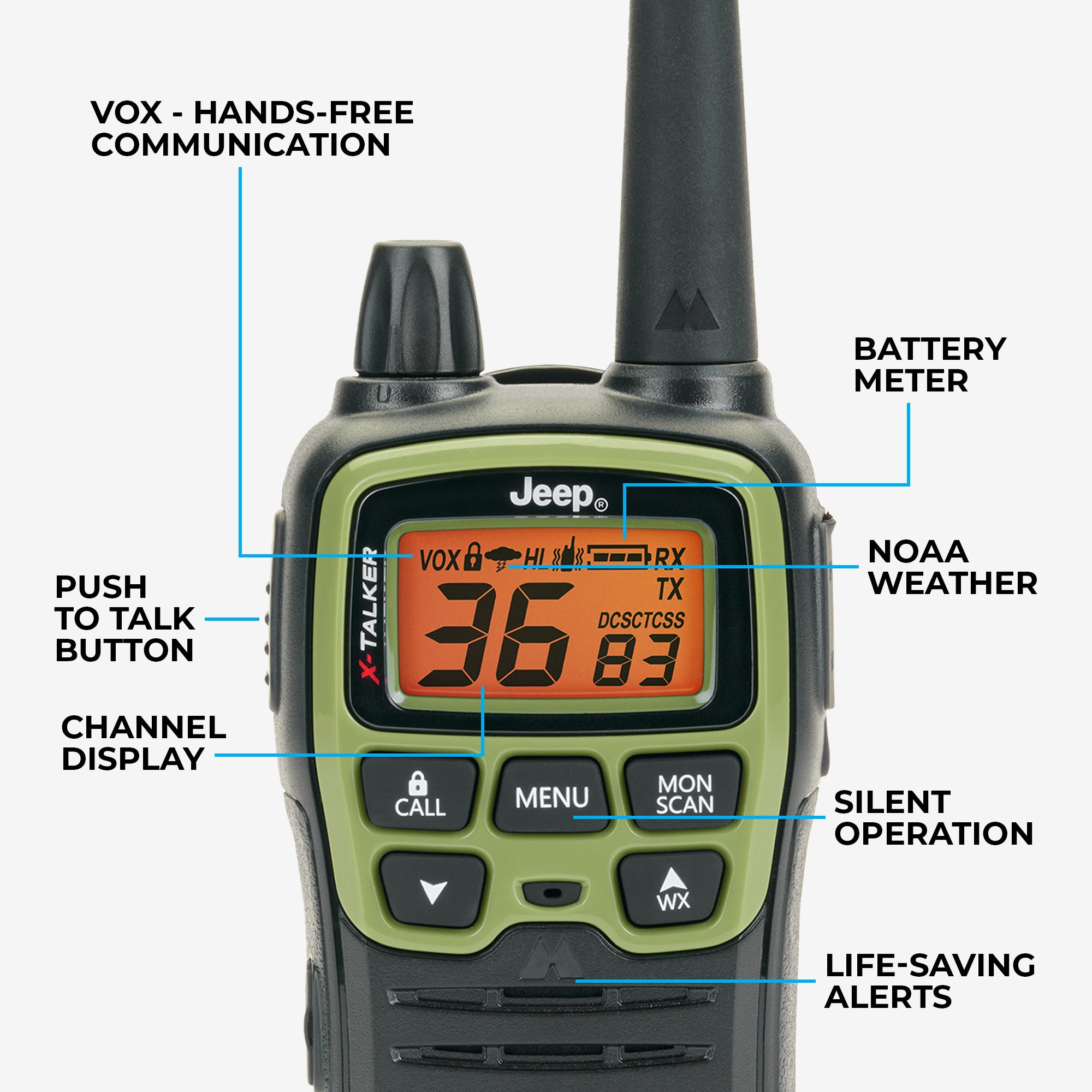 T77VP5 X-Talker Jeep Walkie Talkie Bundle - T77VP5 - Image 2